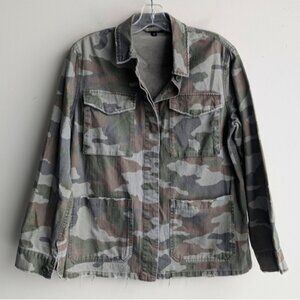 Topshop camouflage Sampson button up denim jacket